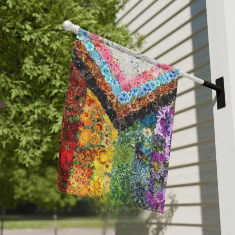 Floral Progressive Pride Flag Garden  House Banner Lgbtq Flag For Home Beautiful Flower Gay Pride Garden Flag Pride Is Beauty 1749096059620.jpg