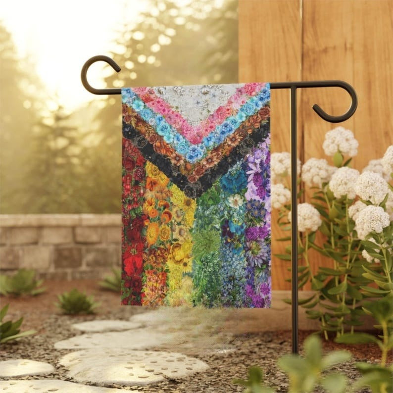 Floral Progressive Pride Flag Garden  House Banner Lgbtq Flag For Home Beautiful Flower Gay Pride Garden Flag Pride Is Beauty 1749096059635.jpg