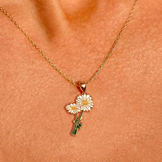Flower Necklace Daisy Necklace Charm Dainty Gold Necklace Gift For Her Birthday Flower Necklaces For Women Floral April Birth Flower Month 1749113954662.jpg