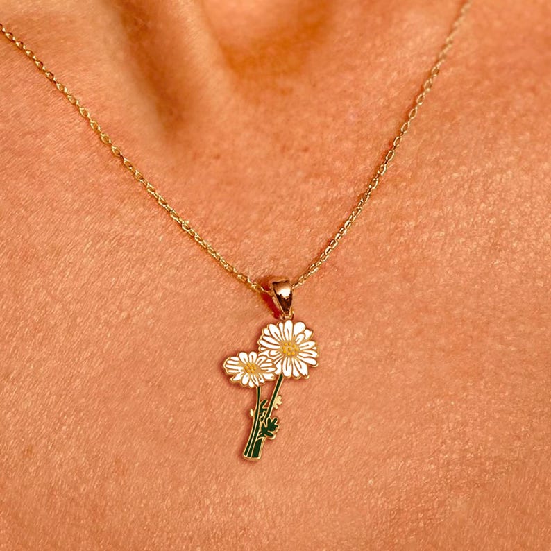 Flower Necklace Daisy Necklace Charm Dainty Gold Necklace Gift For Her Birthday Flower Necklaces For Women Floral April Birth Flower Month 1749113954662.jpg