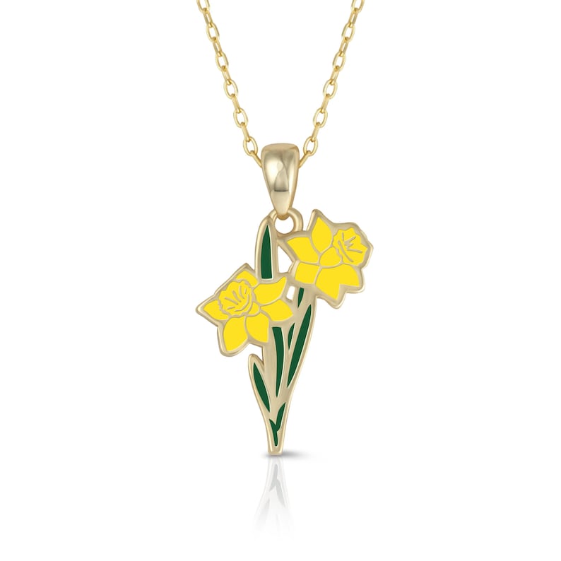 Daffodil Flower Necklace March Birth Flower Cute Necklace Dainty Minimalist Necklace Gifts For Her Flower Charm Necklace Womens Gifts 1749176726615.jpg
