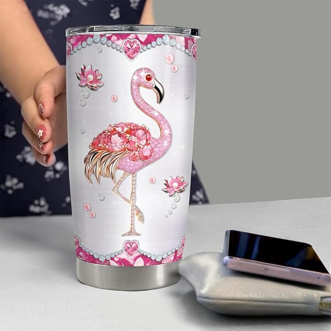 Flamingo Gifts For Women Girls Pink Flamingo Tumbler 20oz Jewelry Drawings Stainless Steel Insulated Tumblers Coffee Travel Mug Cup Gift For Birthday Christmas 1749176891049.jpg