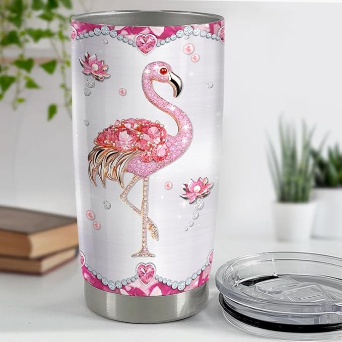 Flamingo Gifts For Women Girls Pink Flamingo Tumbler 20oz Jewelry Drawings Stainless Steel Insulated Tumblers Coffee Travel Mug Cup Gift For Birthday Christmas 1749176891231.jpg
