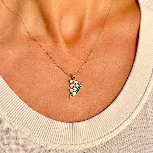 Flower Necklace Lily Of The Valley Necklace Dainty Jewelry May Birth Flower Jewelry Birthday Month Minimalist Floral Necklace Gift For Her 1749177029046.jpg