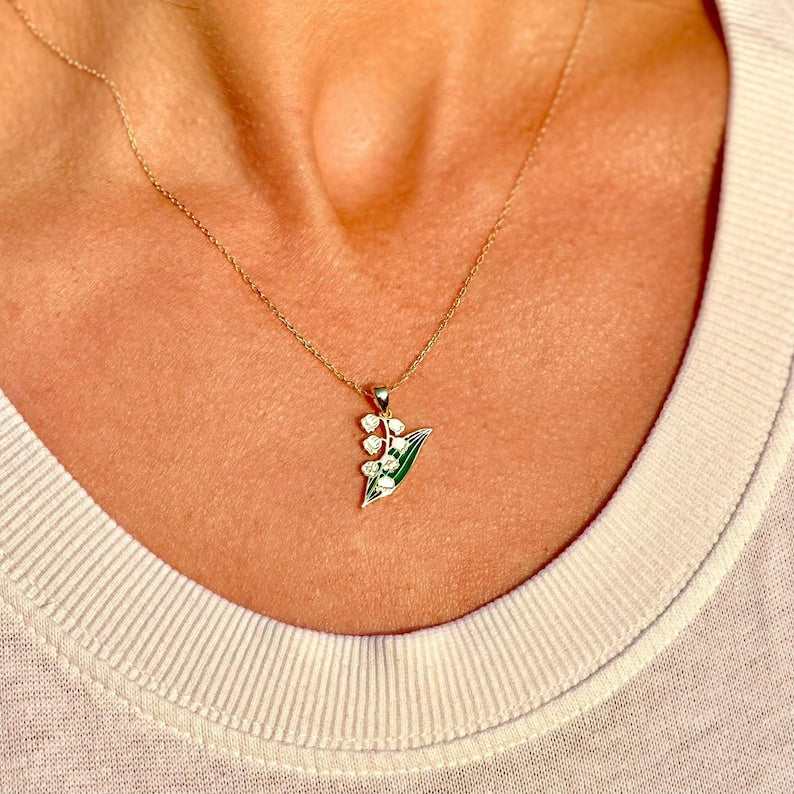 Flower Necklace Lily Of The Valley Necklace Dainty Jewelry May Birth Flower Jewelry Birthday Month Minimalist Floral Necklace Gift For Her 1749177029046.jpg