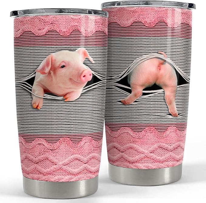Pig Tumbler 20oz Stainless Steel Insulated Tumblers Coffee Travel Mug Cup Funny Pig Gifts For Women Girls Gift For Birthday Christmas 1749177222697.jpg