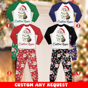 Personalized Cat Face Christmas Pajamas Set, Custom Pet Picture Name PJs, Santa Lights Matching Family Xmas Sleepwear Holiday Gift Set 17495b95-b7cf-44fd-81d1-8ab40810c66a-il_1588xN.8575043986_rt5f.jpg