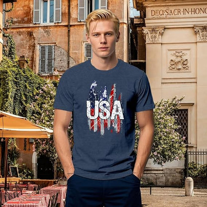 Mens Usa Shirt American Flag T Shirt 4th Of July Patriotic Short Sleeve Tee 1749628480101.jpg