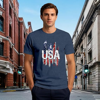 Mens Usa Shirt American Flag T Shirt 4th Of July Patriotic Short Sleeve Tee 1749628480167.jpg