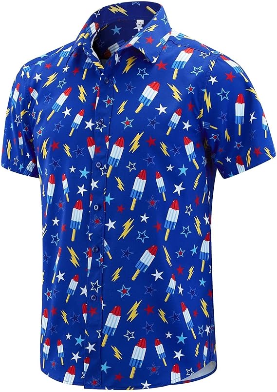 Mens Hawaiian Shirt Short Sleeves Printed Button Down Summer Beach Dress Shirts 1749630359459.jpg