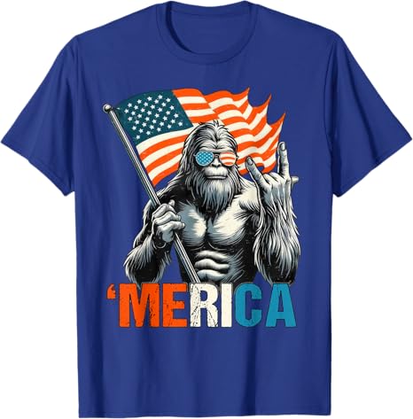 Bigfoot Merica Rock American Flag Patriotic 4th Of July T Shirt 1749633262101.jpg
