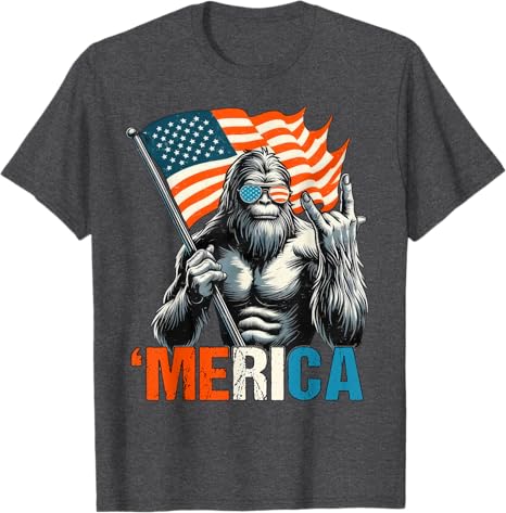 Bigfoot Merica Rock American Flag Patriotic 4th Of July T Shirt 1749633262151.jpg