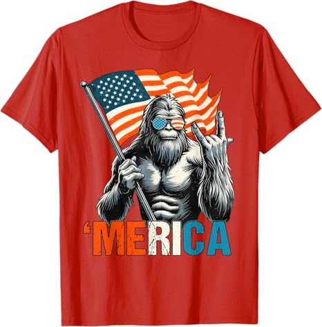Bigfoot Merica Rock American Flag Patriotic 4th Of July T Shirt 1749633262756.jpg