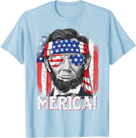 Lincoln 4th Of July Merica Abe Boys Men Women American Flag T Shirt 1749633558395.jpg
