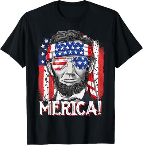 Lincoln 4th Of July Merica Abe Boys Men Women American Flag T Shirt 1749633558397.jpg