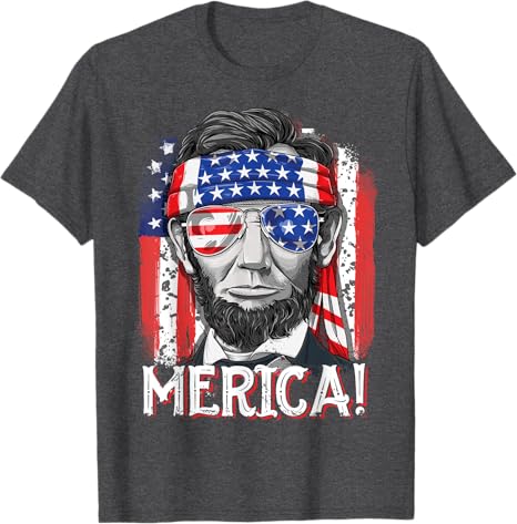 Lincoln 4th Of July Merica Abe Boys Men Women American Flag T Shirt 1749633558436.jpg
