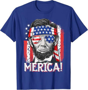Lincoln 4th Of July Merica Abe Boys Men Women American Flag T Shirt 1749633558504.jpg