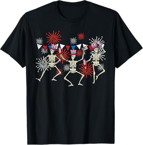 4th Of July Dancing Skeletons Funny Patriotic Men Women Kids T Shirt 1749693344332.jpg