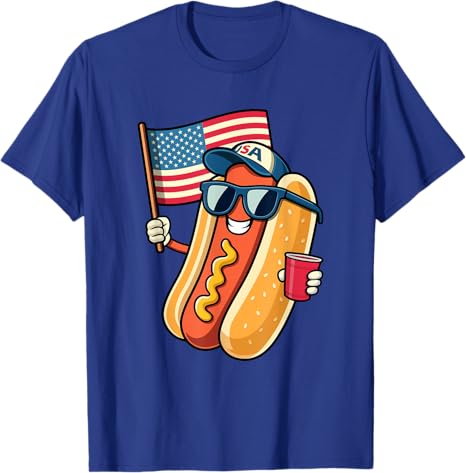 4th Of July Hotdog Funny Fourth Of July Patriotic Usa Flag T Shirt 1749693875991.jpg