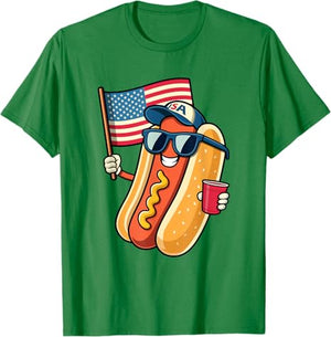 4th Of July Hotdog Funny Fourth Of July Patriotic Usa Flag T Shirt 1749693876554.jpg