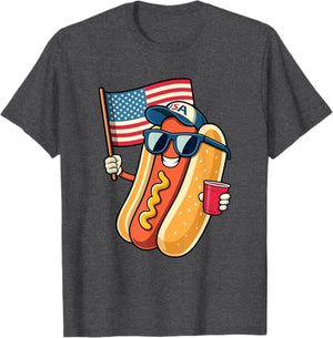 4th Of July Hotdog Funny Fourth Of July Patriotic Usa Flag T Shirt 1749693876557.jpg