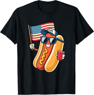 4th Of July Hotdog Funny Fourth Of July Patriotic Usa Flag T Shirt 1749693876561.jpg