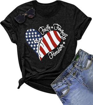 4th Of July Shirts Women Faith Family Freedom Tshirt American Flag T Shirts Star Stripes Patriotic Shirts Top 1749695144146.jpg