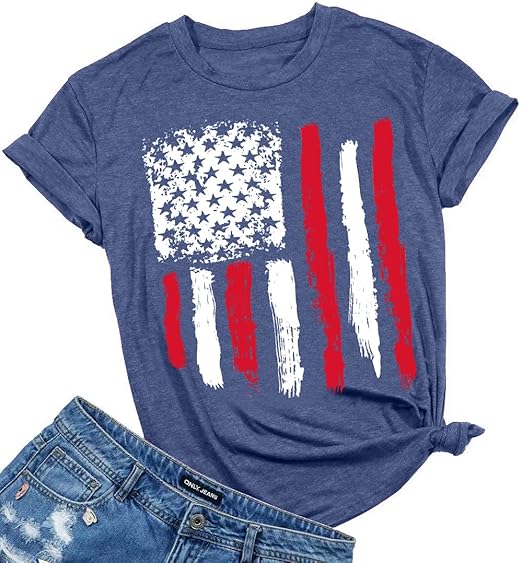 Patriotic Shirts For Women American Flag Shirt 4th Of July Tshirt Graphic Tees Casual Short Sleeve Tee Top 1749695468817.jpg