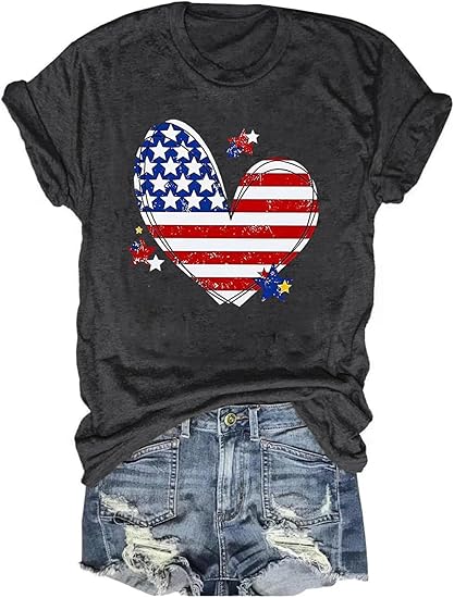 Womens 4th Of July Heart T Shirt Graphic Loose Tees Short Sleeve Casual Tops 1749698725918.jpg