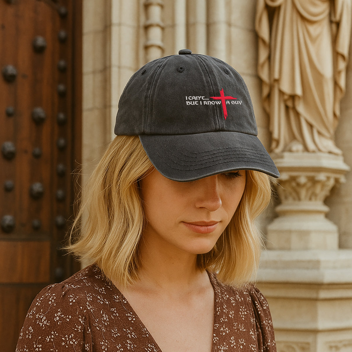 I Cant But I Know A Guy Embroidered Cap 1750148643271.jpg
