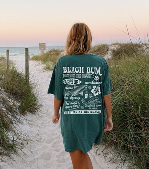 Beach Bum Tee Preppy Shirt Y2k Wearing Coconut Girl Tee Shark Lover Gift Womans Clothing Ocean Surf Shirt 1750237520031.jpg