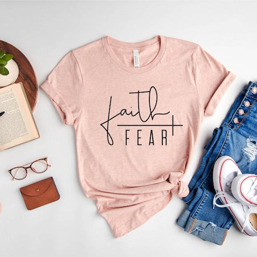 Faith Over Fear Shirt Christian Shirt Christmas Gift For Her Faith Shirt Faith Fear Shirt Christian T Shirt Religious Shirt Gift 1750299439890.jpg