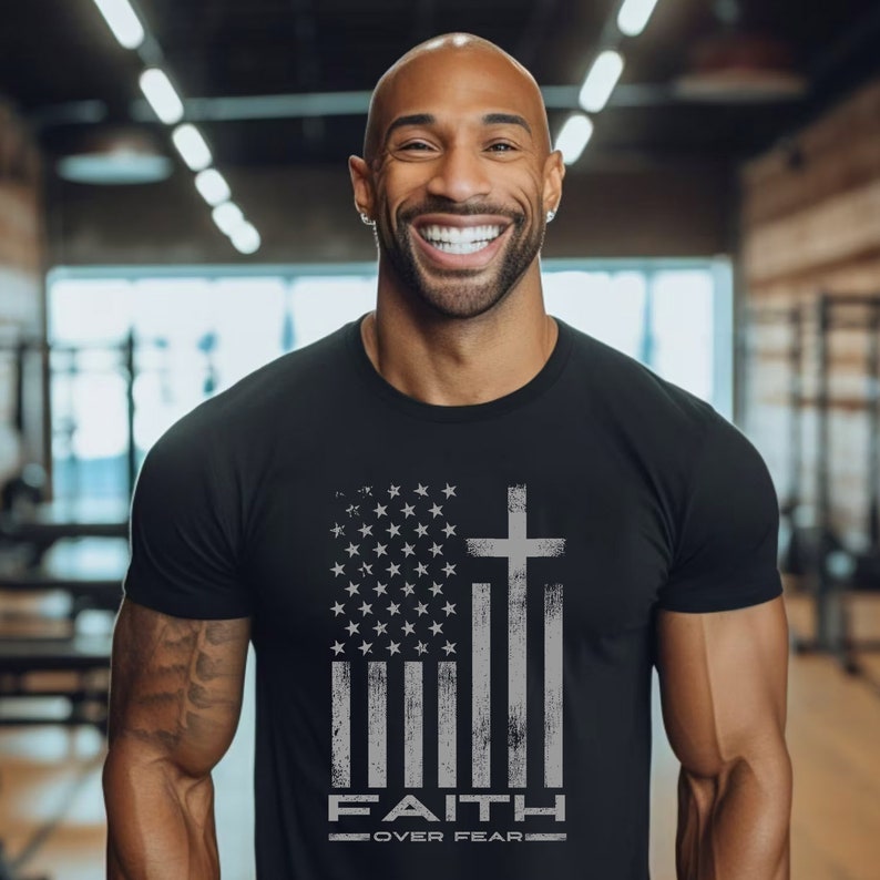 Faith Over Fear Cool Christian Flag Cross For Men Shirt Christian Shirt Christian Shirts For Men Mens Christian Gifts Christian Gifts 1750300565959.jpg