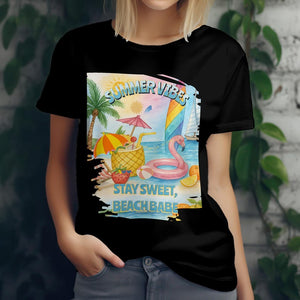 Summer Vibes Beach Babe Shirt  Cute Flamingo T Shirt  Tropical Vacation Tee  Pool Party Gift  Aesthetic Summer Outfit  Stay Sweet Top 1750304559188.jpg