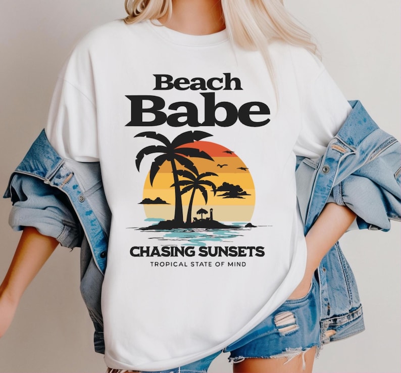 Beach Babe Unisex Garment Dyed T Shirt   Summer Vacation Tee Beach Shirt Coastal Clothing Beach Lover Gift Ocean Vibes Tee Girl Trip 1750305952417.jpg