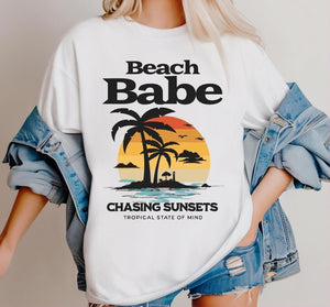 Beach Babe Unisex Garment Dyed T Shirt   Summer Vacation Tee Beach Shirt Coastal Clothing Beach Lover Gift Ocean Vibes Tee Girl Trip 1750305952417.jpg