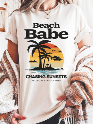 Beach Babe Unisex Garment Dyed T Shirt   Summer Vacation Tee Beach Shirt Coastal Clothing Beach Lover Gift Ocean Vibes Tee Girl Trip 1750305953098.jpg
