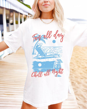 Tan All Day Chill All Night Shirt Summer Beach Tshirt Lake Shirt 1750306344562.jpg