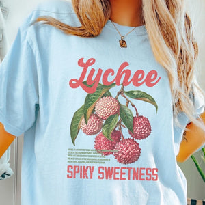 Retro Lychee Shirt Botanical Fruit Shirt Exotic Summer Fruit Shirt Farmers Market Shirt Tropical Fruit Tshirt 1750317046347.jpg