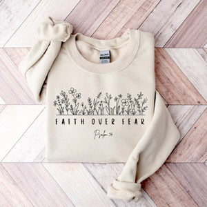 Faith Over Fear Sweatshirt Psalm 34 Christian Sweatshirt Minimal Christian Shirt Bible Verse Shirt Religious Sweater Faith Sweatshirt 1750321221714.jpg