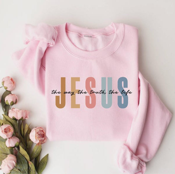 Jesus The Way The Truth The Life Sweatshirt Womens Religious Sweatshirt Faith Sweatshirt Christian Sweatshirt Bible Verse Jesus Lover 1750327247430.jpg