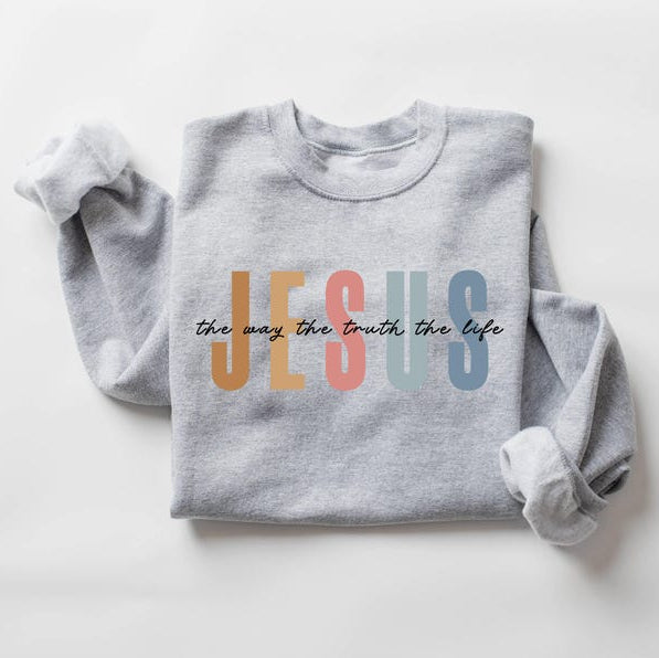 Jesus The Way The Truth The Life Sweatshirt Womens Religious Sweatshirt Faith Sweatshirt Christian Sweatshirt Bible Verse Jesus Lover 1750327248016.jpg