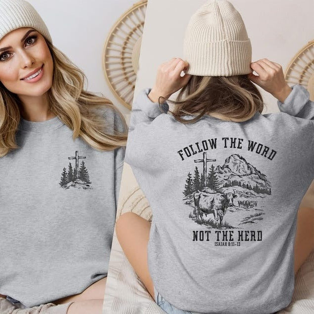 Follow The Word Not The Herd Shirt Isaiah 811 13 Bible Verse Sweatshirt Cattles Hoodie Western Cow Jesus T Shirt Faith Christian Gift 1750405101897.jpg