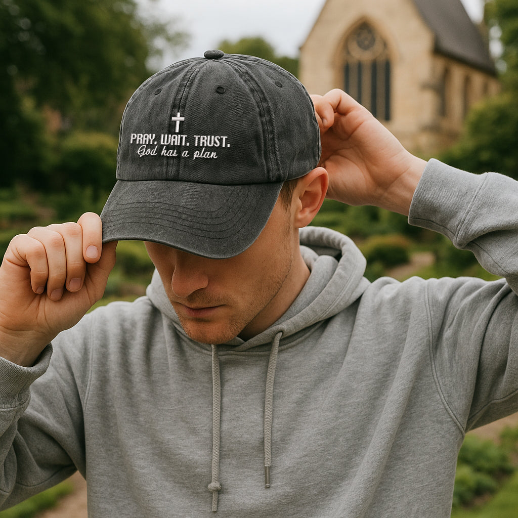 Pray Wait Trust Embroidered Cap 1750405848663.jpg