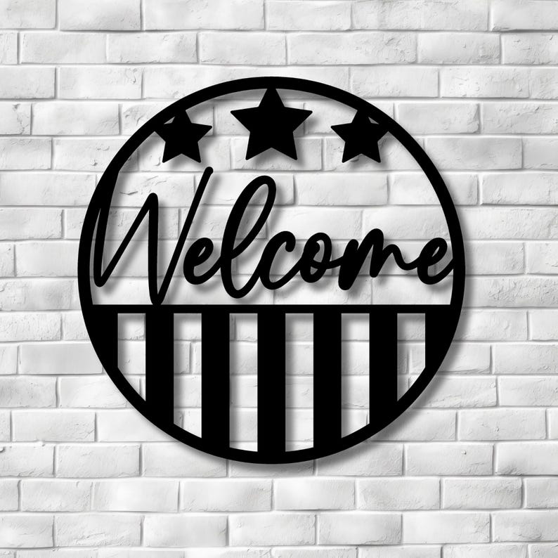 Welcome Sign Metal Wall Art Porch Sign Metal House Plaque Address Sign Colorful Outdoor 1750470765817.jpg