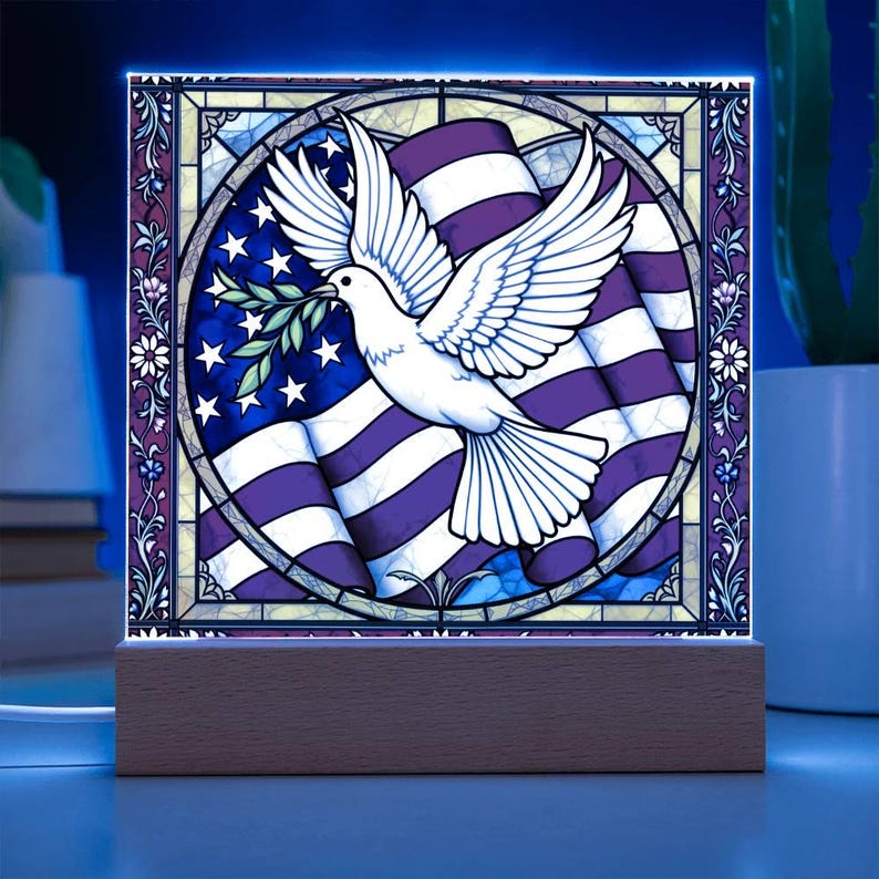Lighted Memorial Plaque Dove  American Flag Led Sign In Loving Memory Gift Spiritual Tribute For Veterans Memorial Loss Of Father 1750471506395.jpg