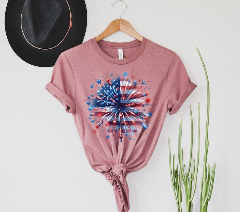 Usa Firework Women Shirt 4th Of July Shirt Independence Day Shirt America Red White Blue Shirt Patriotic Shirt American Tee 1750647873786.jpg