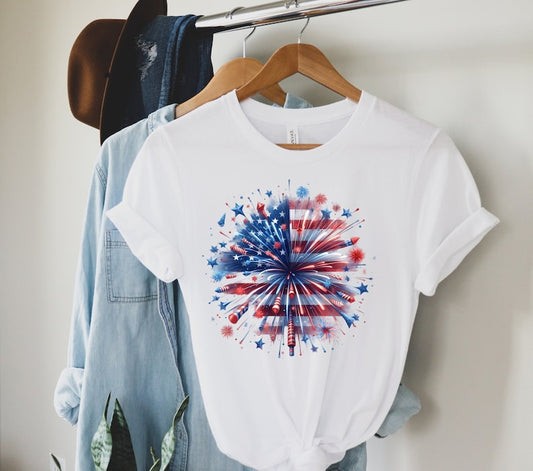 Usa Firework Women Shirt 4th Of July Shirt Independence Day Shirt America Red White Blue Shirt Patriotic Shirt American Tee 1750647873792.jpg