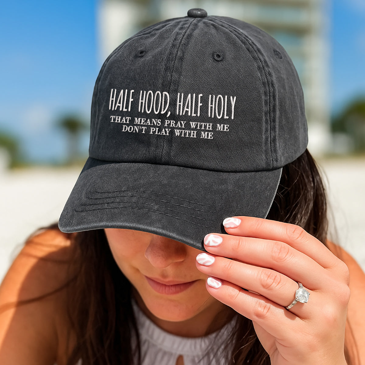 Half Hood, Half Holy Embroidered Cap 1750758212458.jpg