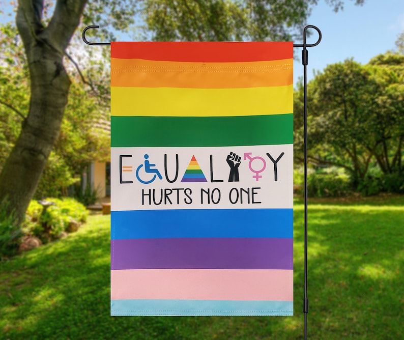 Equality Garden Flag Lgbtq Pride Banner Rainbow Design Inclusive Outdoor Decor Love Wins Yard Sign Hurt No One   No Kings Protest 1750905694956.jpg